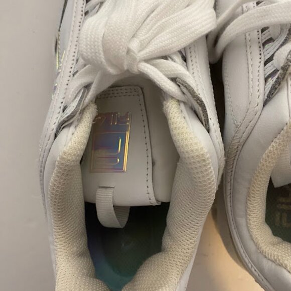 Fila White Iridescent Holographic Disruptor 2 Premium Women’s Sneakers Size 8.5 - Picture 10 of 16